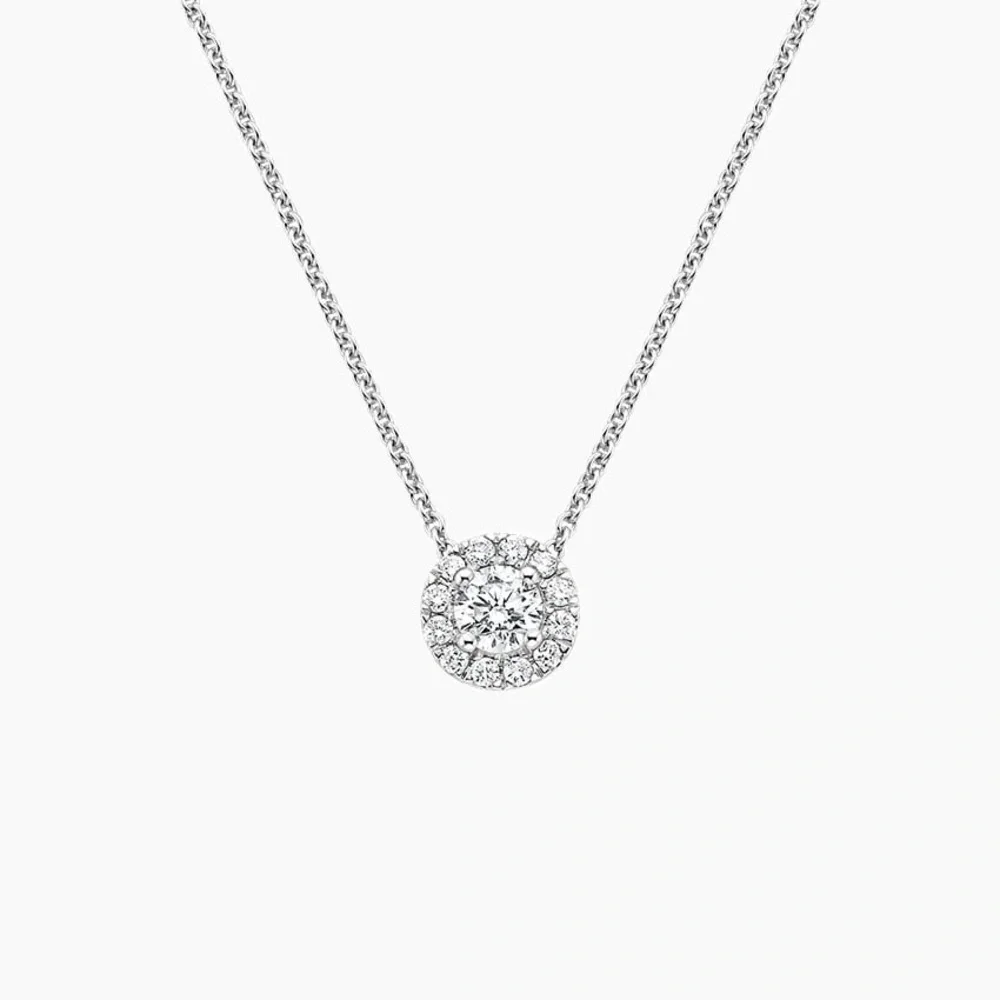 Brilliant Earth 18k White Gold Diamond Halo Pendant Necklace (2/5 Carat Diamond) - Picture 2 of 6